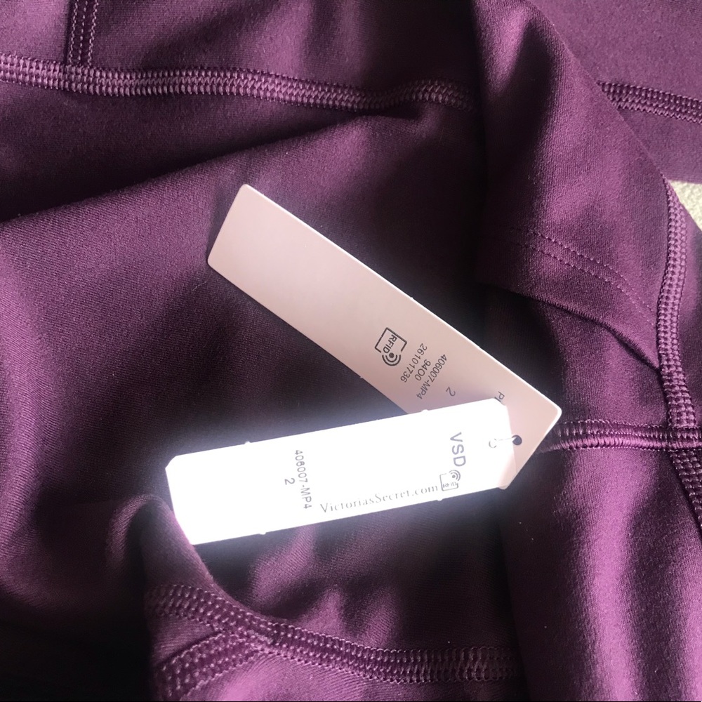 Plum purple Workout Stretch Legging pockets Victoria’s Secret Pants Size 2 yoga - Picture 6 of 8